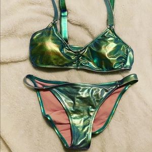 Iridescent green bikini